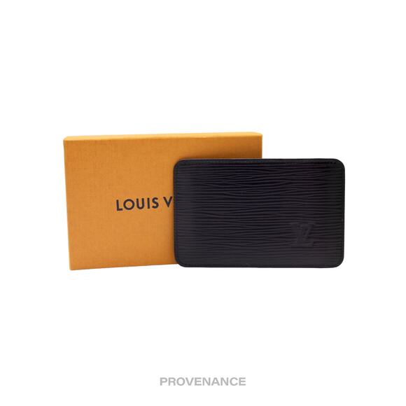 🔴 Louis Vuitton MALLETIER Card Holder Wallet - Black Epi - Picture 1 of 5